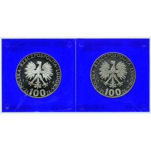 Zestaw PRL, 100 złotych 1974 Maria Skłodowska Curie (2szt.)