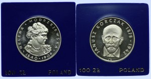 People's Republic of Poland set, 100 gold 1975 Helena Modrzejewska, 1978 Janusz Korczak (2pcs).