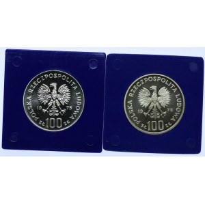 Zestaw PRL, 100 złotych 1975 Helena Modrzejewska, 1978 Janusz Korczak (2szt.)
