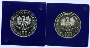 People's Republic of Poland set, 100 gold 1975 Helena Modrzejewska, 1978 Janusz Korczak (2pcs).