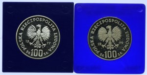 Polish People's Republic set, 100 zloty 1975 Royal Castle in Warsaw, 1977 Wawel Royal Castle (2pcs).
