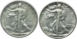 USA, 1/2 dollar coin set 1912, 1942 Philadelphia, Denver (2pcs).