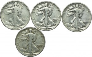 USA, 1/2 dollar set 1918 S/San Francisco, 1936 D/Denver, 1936, 1942 Philadelphia (4 pieces).