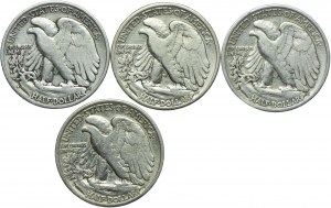 USA, 1/2 dollar set 1943 S/San Francisco, 1942, 1943, 1944 D/Denver (4 pieces).
