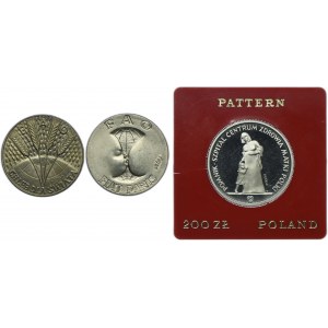 PRL, 10 złotych 1971 FAO FIAT PANIS, FAO CHLEB DLA ŚWIATA, 200 złotych 1985 PRÓBA (3szt.)