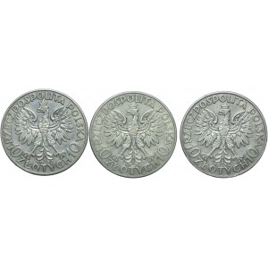 II RP, 10 złotych 1932 Londyn, Głowa Kobiety (3szt.)