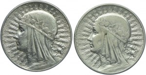 Set II RP, 10 zloty 1932 Head of a Woman (2pcs).