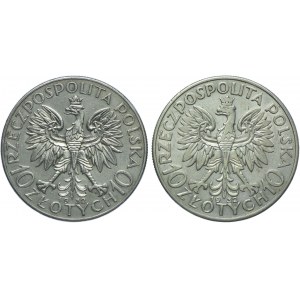 Zestaw II RP, 10 złotych 1932 Głowa Kobiety (2szt.)