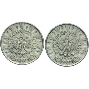 II RP, zestaw 10 złotych 1936 Józef Piłsudski (2szt.)