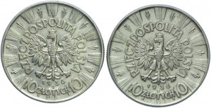 Second Republic set, 10 gold 1936, Jozef Pilsudski (2pcs).