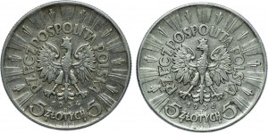 Set II RP, 5 gold 1934, 1936 Józef Piłsudski (2pcs).
