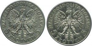 Set II RP, 5 gold 1933, 1934 Head of a Woman (2pcs.)