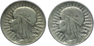 Set II RP, 5 gold 1933, Head of a Woman (2pcs).