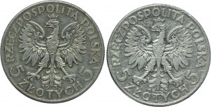 Set II RP, 5 gold 1933, Head of a Woman (2pcs).