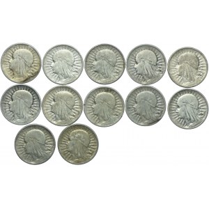 Zestaw II RP, 2 złote 1932-1934, Głowa Kobiety (12szt.)