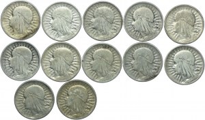 Second Republic set, 2 gold 1932-1934, Head of a Woman (12pcs.)