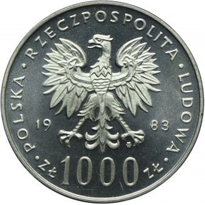 PRL, 1000 złotych 1983, Jan Paweł II, prooflike