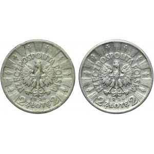 Zestaw II RP, 2 złote 1934, Józef Piłsudski (2szt.)