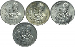 PRL set, 10,000 gold 1987, John Paul II (4pcs).