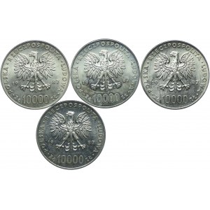PRL, 10.000 złotych 1987, Jan Paweł II (4szt.)