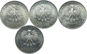 PRL set, 10,000 gold 1987, John Paul II (4pcs).