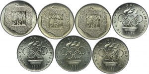 PRL set, 200 gold 1974 XXX years of the People's Republic of Poland, 1976 Olympics (7pcs.)