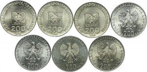 PRL set, 200 gold 1974 XXX years of the People's Republic of Poland, 1976 Olympics (7pcs.)