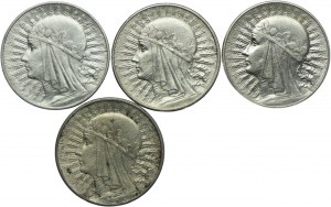 IIRP set, 10 gold 1932, 1933 Head of a Woman (4pcs.)