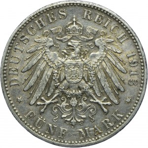 Germany, Bavaria, Otto, 3 marks 1913 D, Munich