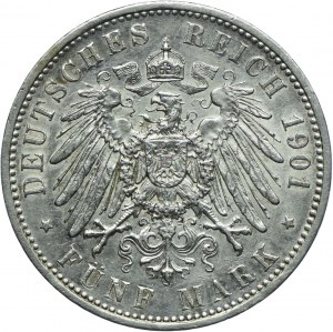 Germany, Prussia, Willhelm II, 5 marks 1901 200th anniversary of the Kingdom of Prussia, Berlin