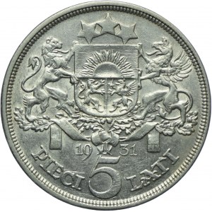 Łotwa, 5 lati (łatów) 1931, Londyn