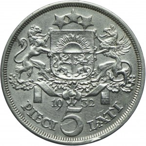 Latvia, 5 lati (lats) 1932, London