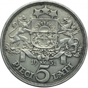 Łotwa, 5 lati (łatów) 1931, Londyn