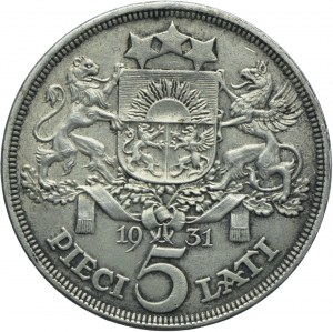 Latvia, 5 lati (lats) 1931, London