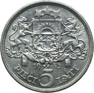 Latvia, 5 lati (lats) 1932, London