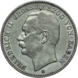 Germany, Baden, Frederick II, 3 marks 1909 G, Karlsruhe