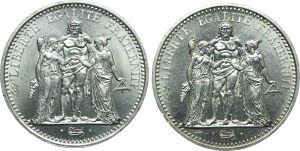 France, set of 10 francs 1966, 1970 Paris (2pcs).