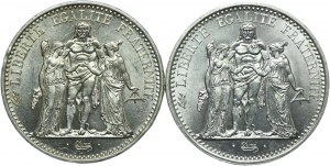 France, set of 10 francs 1965, 1966 Paris (2pc).
