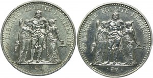 France, set of 10 francs 1965, 1967 Paris (2pc).