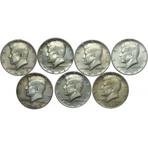 USA, zestaw 1/2 dolara 1966-1969 (7 szt.)