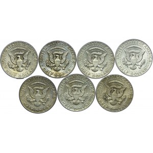 USA, zestaw 1/2 dolara 1966-1969 (7 szt.)