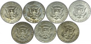 USA, 1/2 dollar set 1966-1969 (7 pieces).