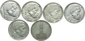 Germany, Third Reich, set of 5 marks 1935-1936 (6pcs).