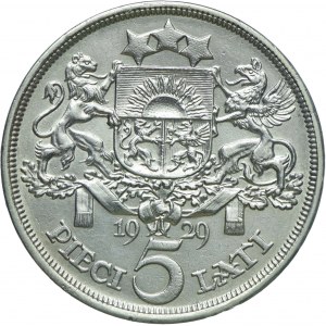 Łotwa, 5 lati (łatów) 1929, Londyn