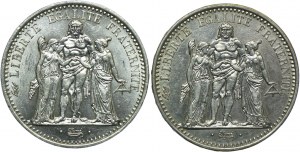 France, set of 10 francs 1966, 1967 Paris (2pc).