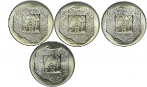 PRL set, 200 gold 1974, XXX years of PRL (4 pcs.)