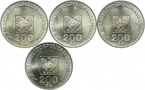 PRL set, 200 gold 1974, XXX years of PRL (4 pcs.)