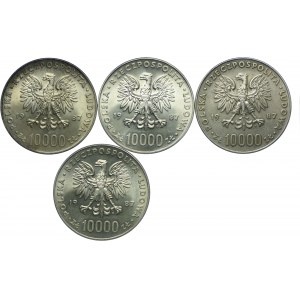 PRL, 10.000 złotych 1987 Jan Paweł II (4szt.)