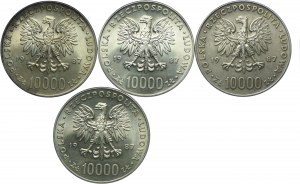 People's Republic of Poland, 10,000 zloty 1987 John Paul II set (4pcs).