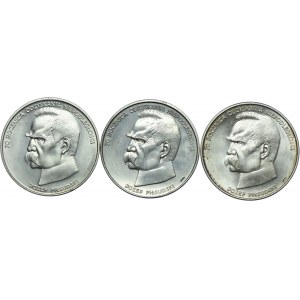 PRL, 50.000 złotych 1988 Józef Piłsudski (3szt.)